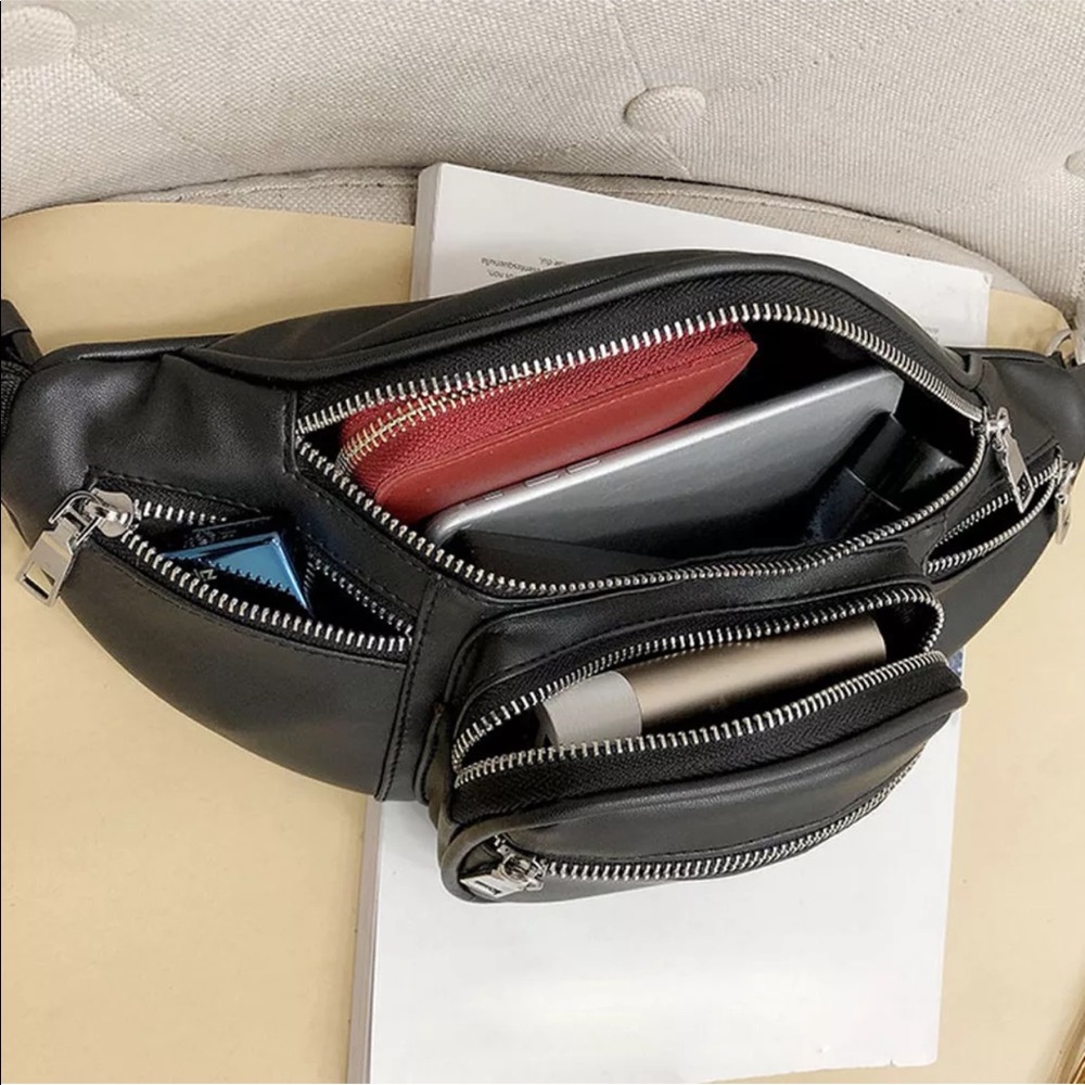 Trendy Faux Leather Chain Vintage Fanny Pack Bag - Picture 2 of 7